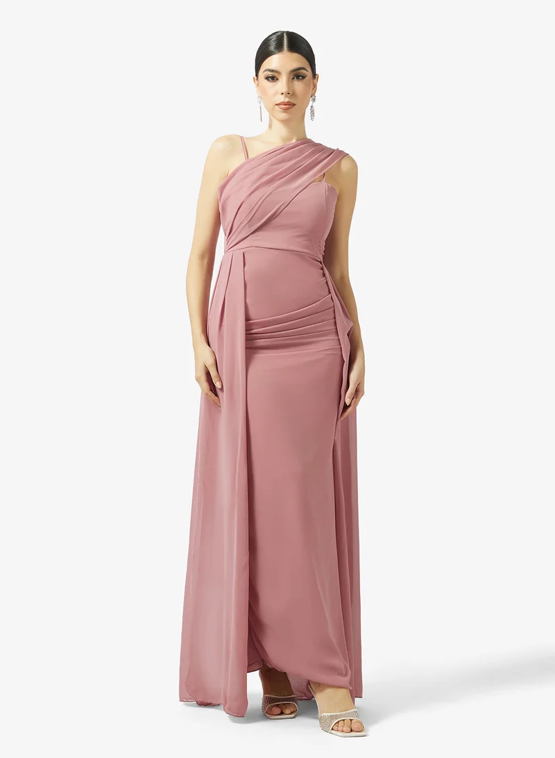Draped Dress With Trail